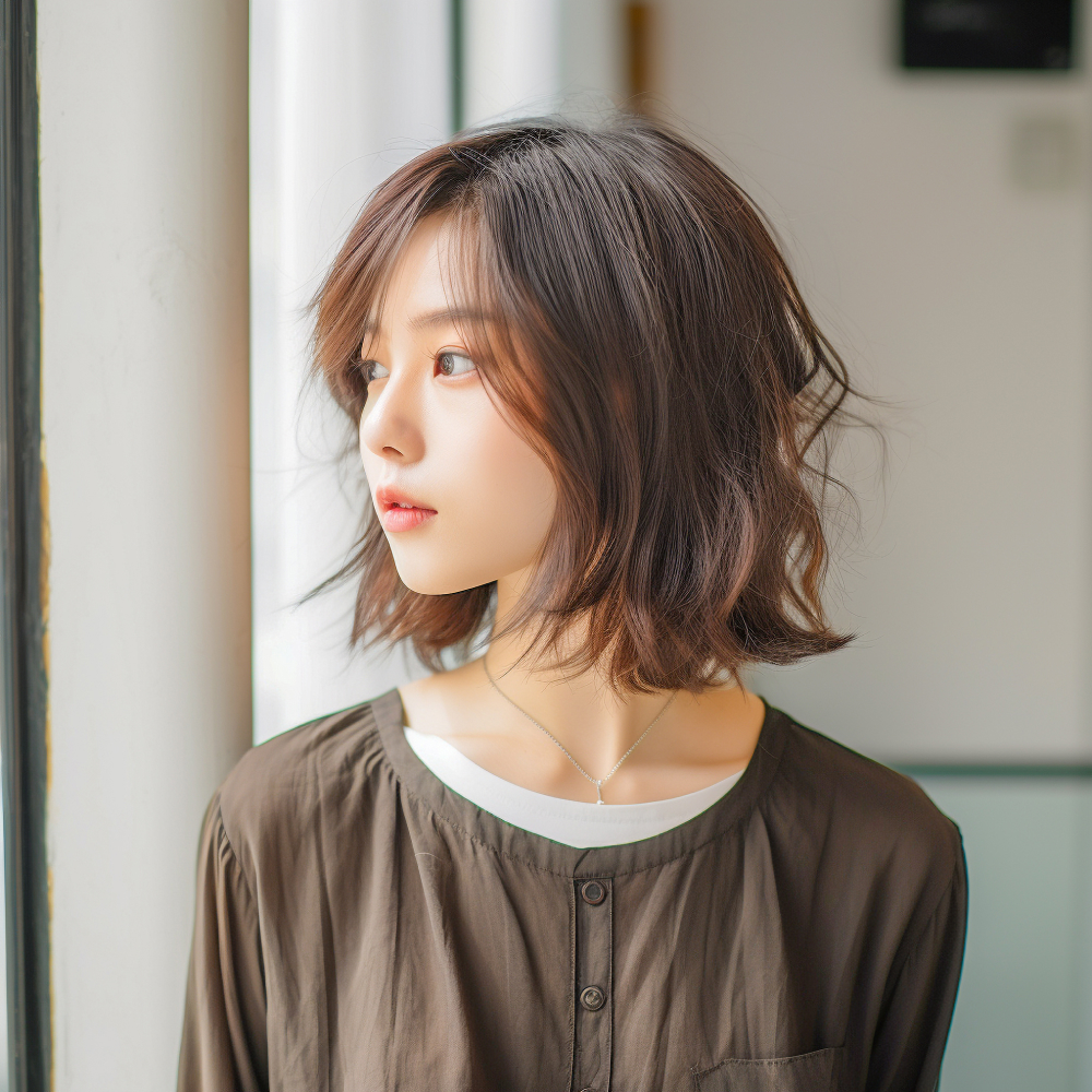 パーマとかけた女性
